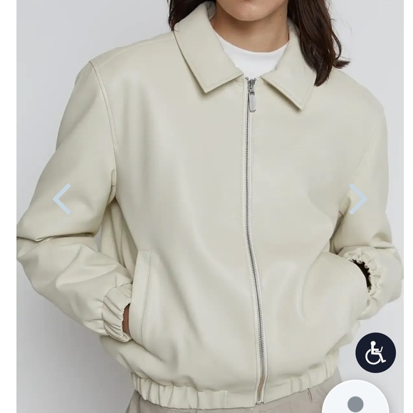 Oak & Fort Vegan Leather Bomber - Picture 3 of 7